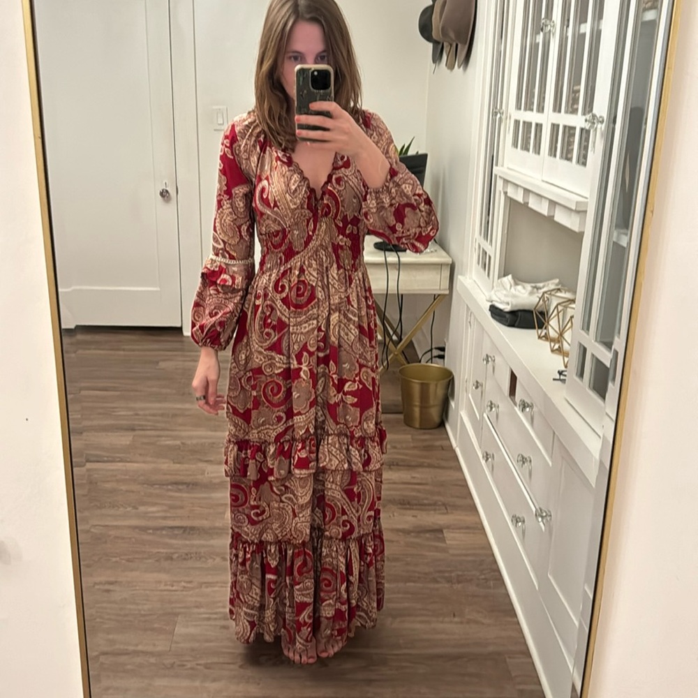 Cienna red silk blend dress size medium